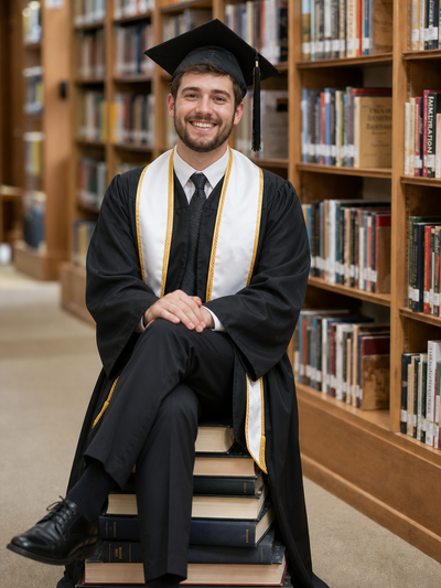 The Scholar King man graduation portrait