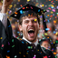 The Victorious Scholar man,graduation portrait