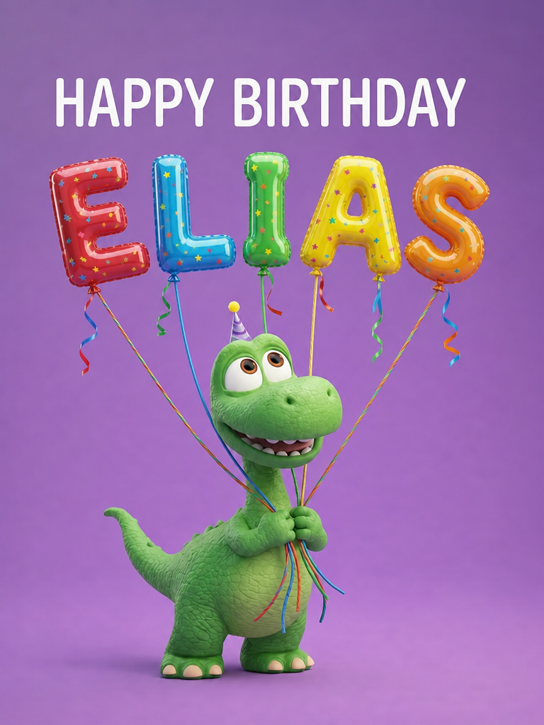 The Birthday Dinosaur Elias portrait