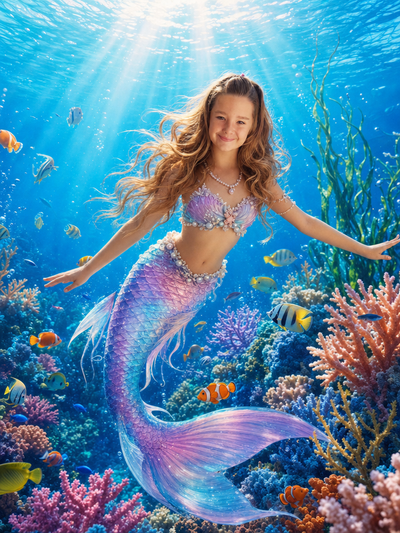 The Ocean Pearl Mermaid girl portrait