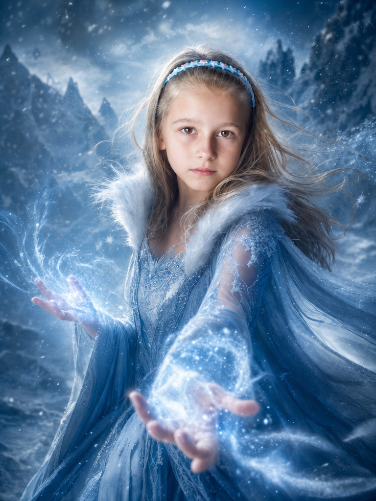 The Frostweaver Sorceress girl portrait