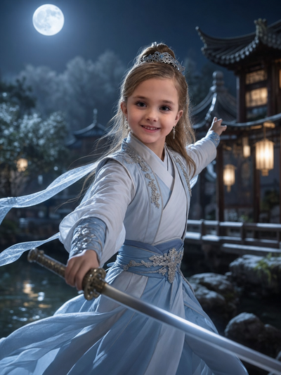 The Moonlit Sword Princess girl portrait