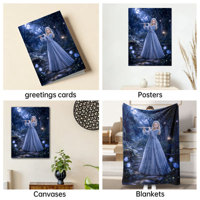 The Moonlit Flutist girl portrait
