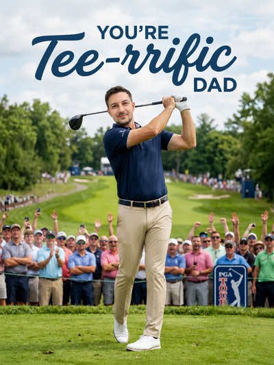 The Tee-rrific Champion golfer portrait