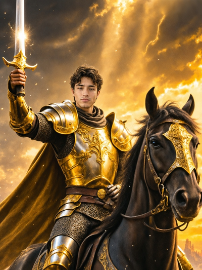 The Golden Paladin man portrait