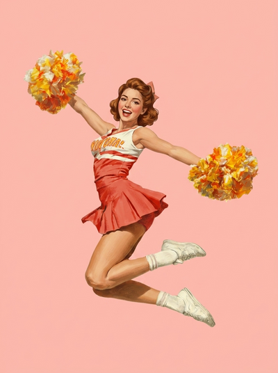 The Retro Cheerleader woman portrait