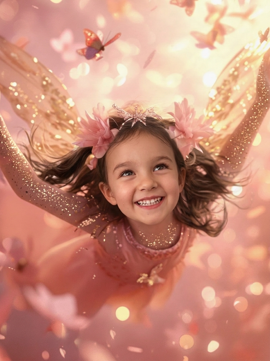 The Golden Butterfly Fairy girl portrait