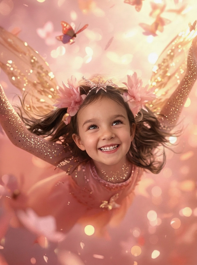 The Golden Butterfly Fairy girl portrait