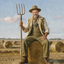 The American Gothic Farmer man portrait