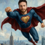 The Diamond-Symbol Superhero man portrait