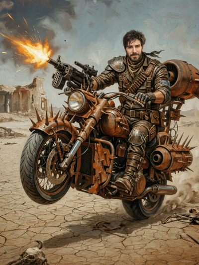 The Post-Apocalyptic Warlord man portrait