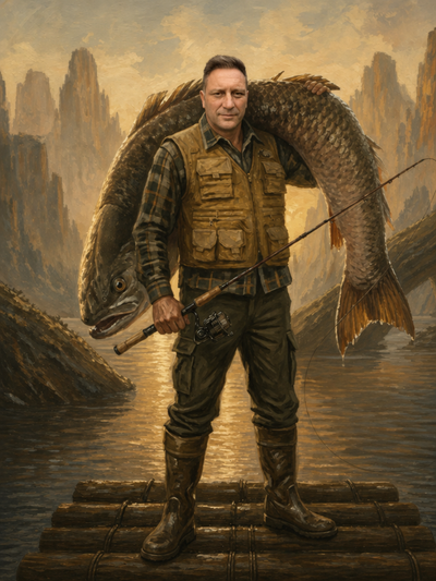 The Mythic Catch man portrait