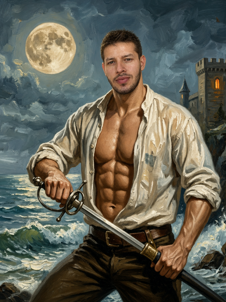 The Moonlit Swashbuckler man portrait