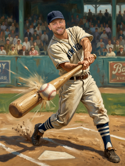 The Golden Age Slugger man portrait