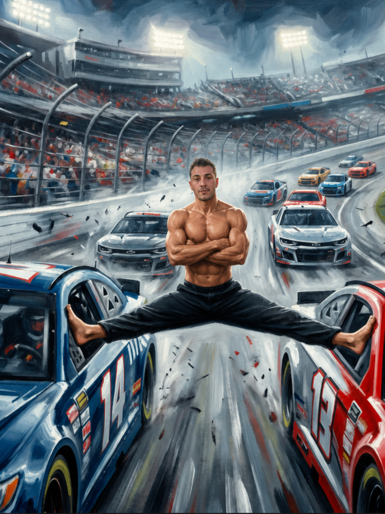 The NASCAR Split man portrait