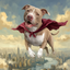 The Crimson Guardian Pit Bull portrait