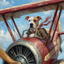 The World War I Flying Ace Pit Bull portrait