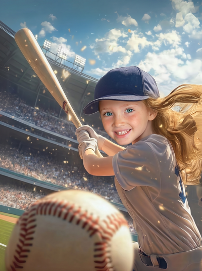 The Home Run Hero girl portrait