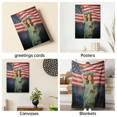 The Statue of Liberty woman portrait