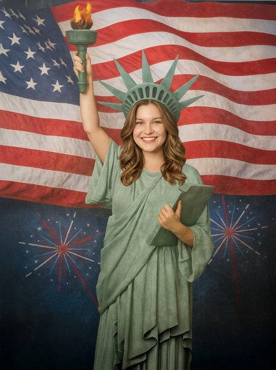 The Statue of Liberty woman portrait