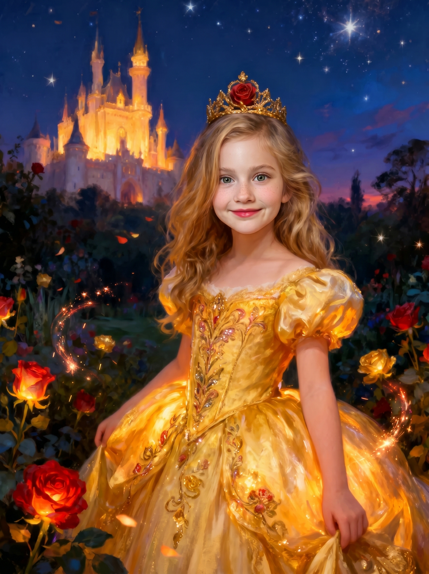 The Enchanted Rose Princess girl portrait