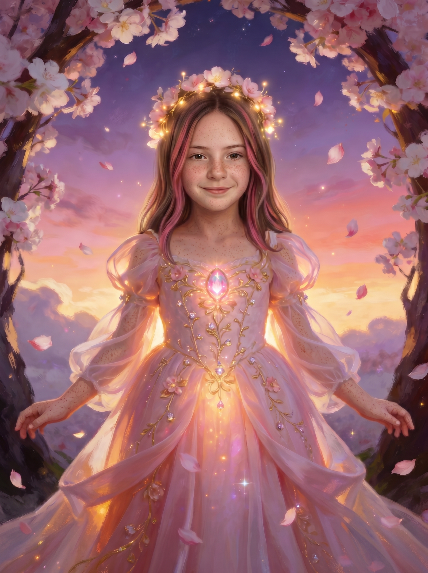The Enchanted Blossom Princess girl portrait