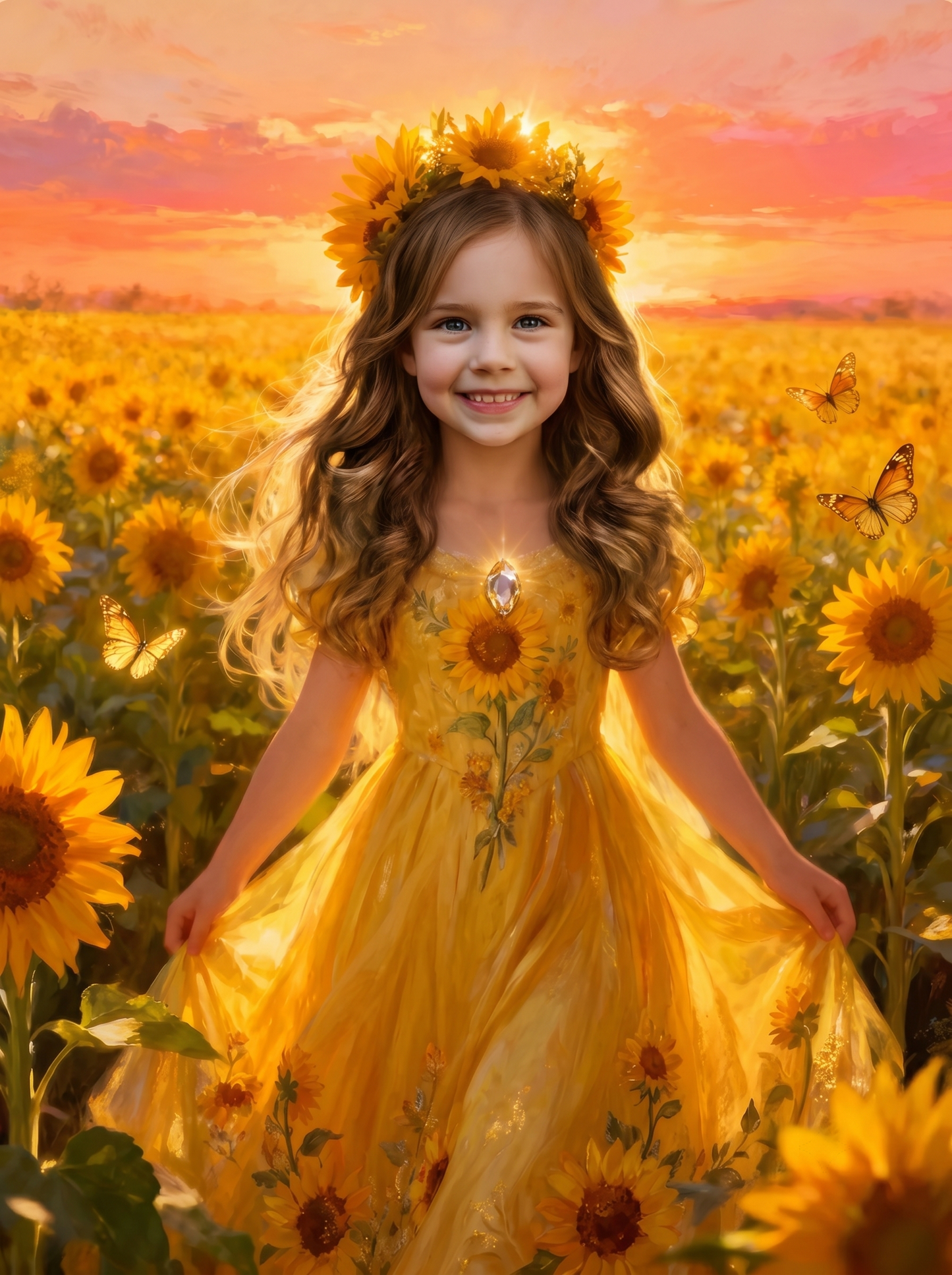 The Sunflower Princess girl portrait