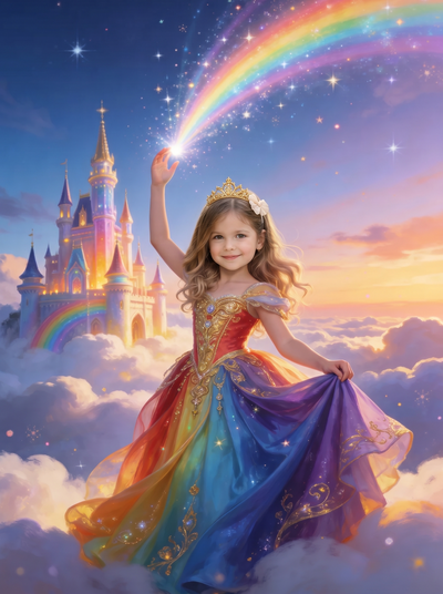 The Rainbow Princess girl portrait