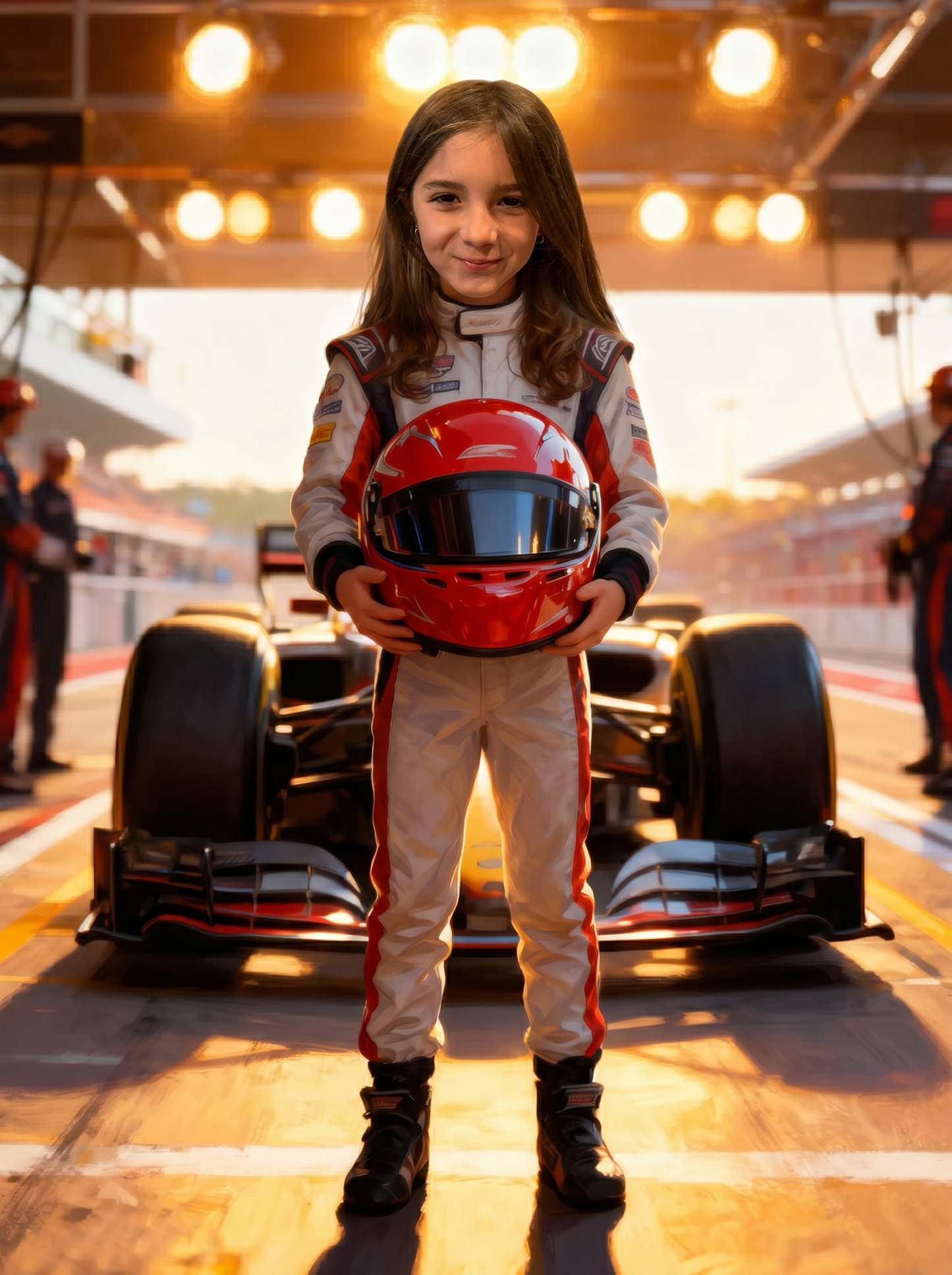The Formula 1 Racer girl portrait