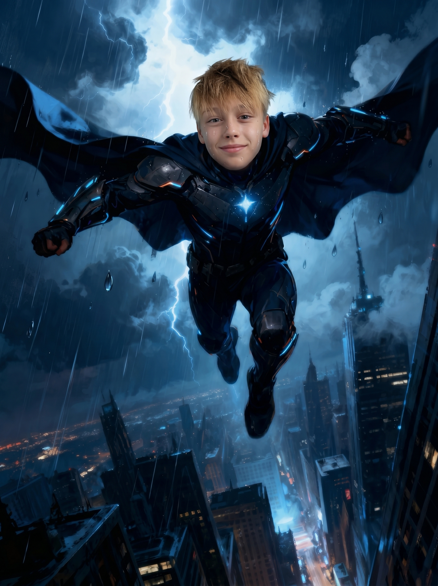 The Cyberpunk Superhero boy portrait