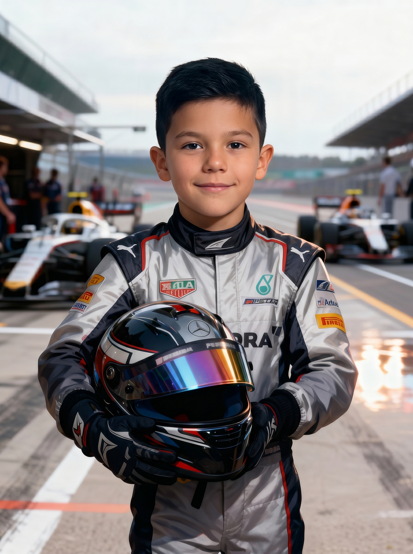 The Formula One Champion boy portrait