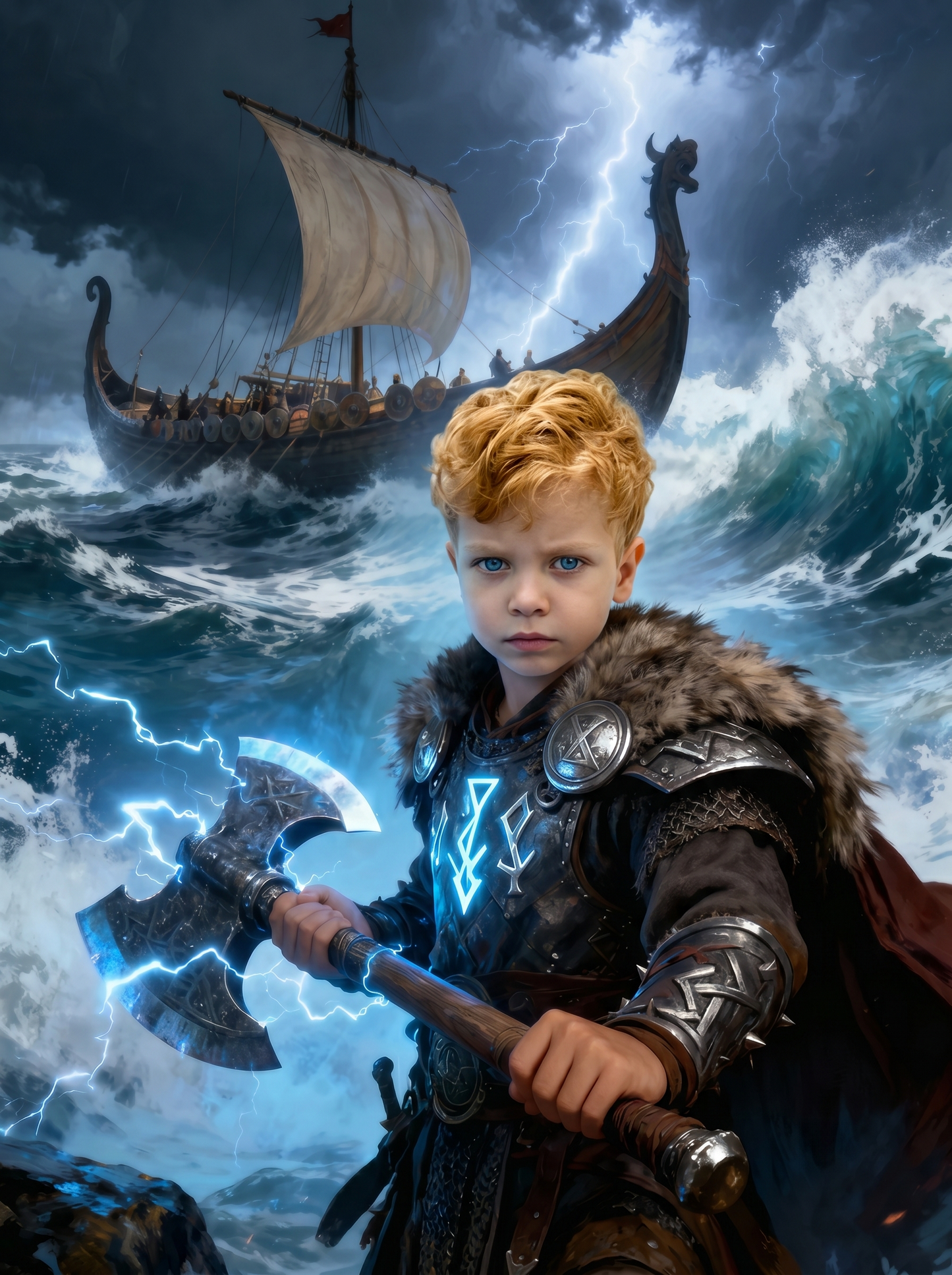 The Stormborn Viking boy portrait