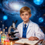 The Cosmic Scientist boy portrait