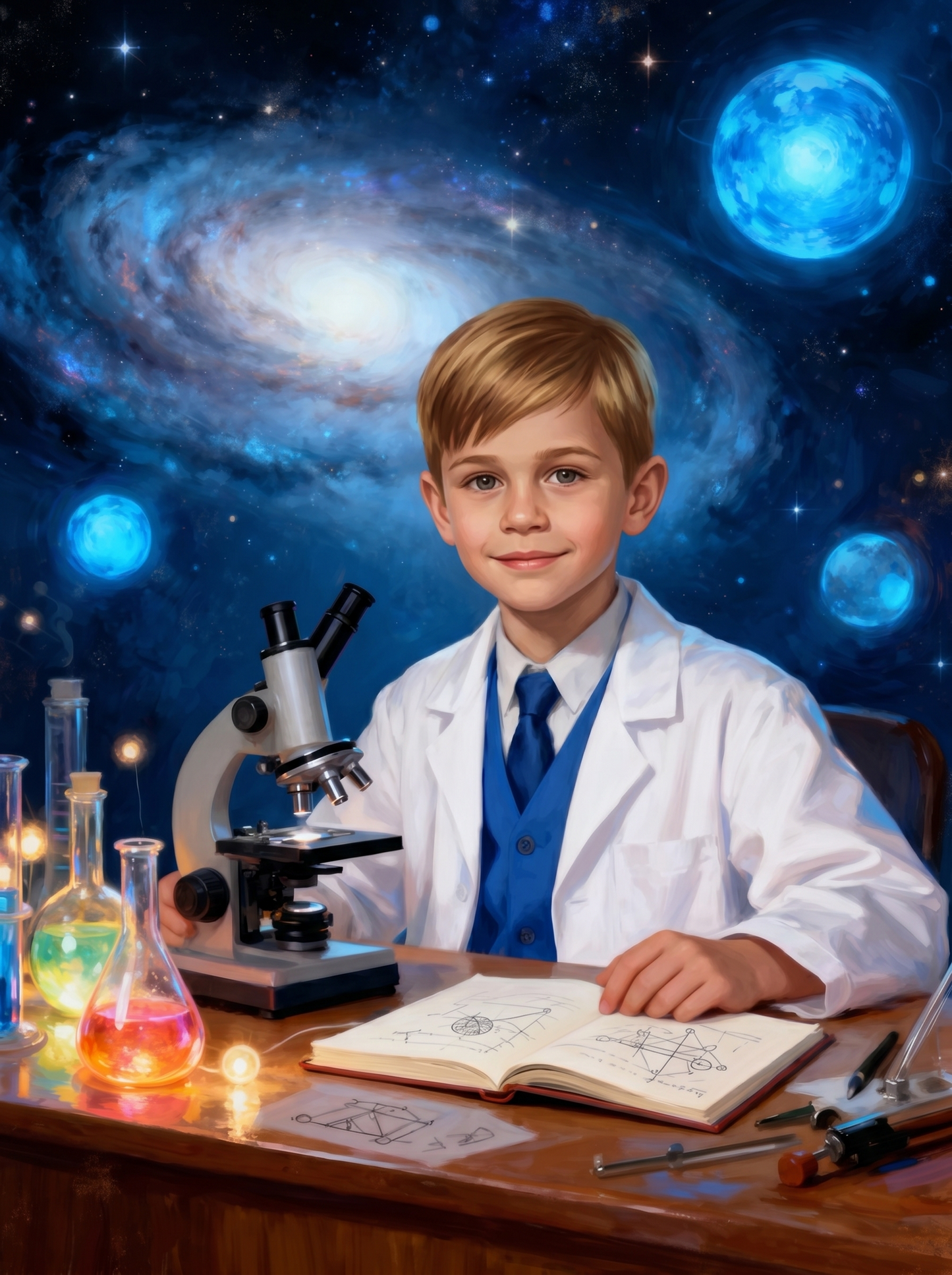 The Cosmic Scientist boy portrait