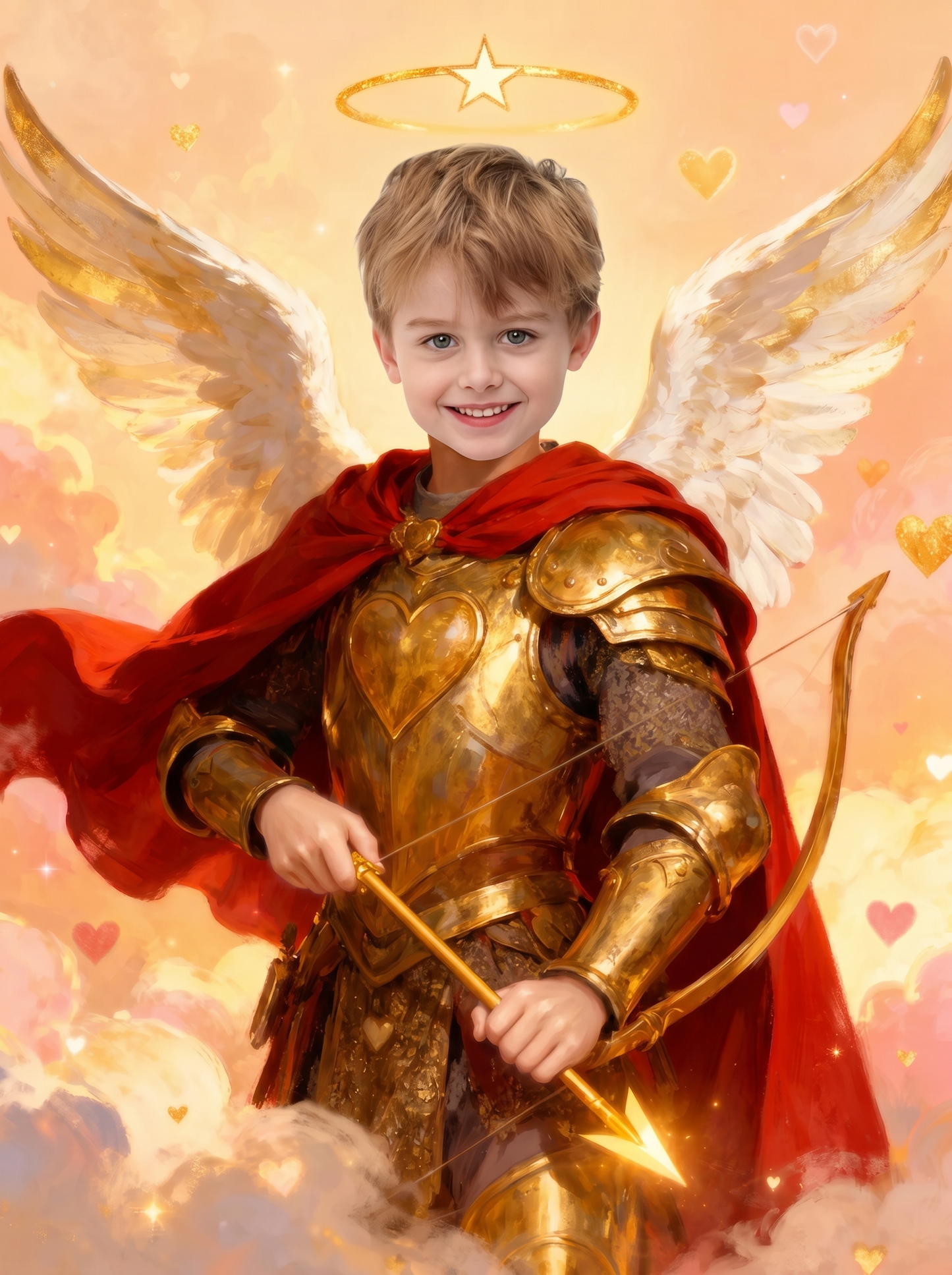 The Golden Angelic Warrior boy portrait