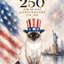The Patriotic Uncle Sam Cat 250th portrait