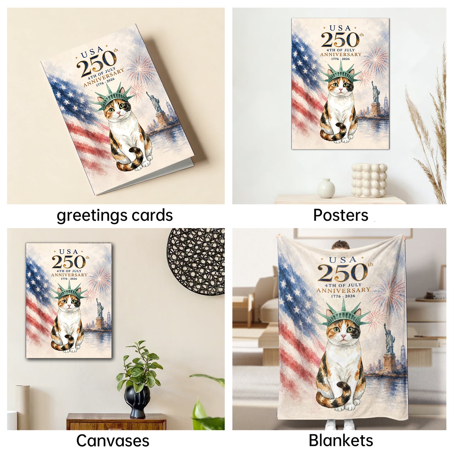 The Lady Liberty calico cat,250th portrait