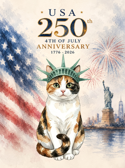 The Lady Liberty calico cat,250th portrait