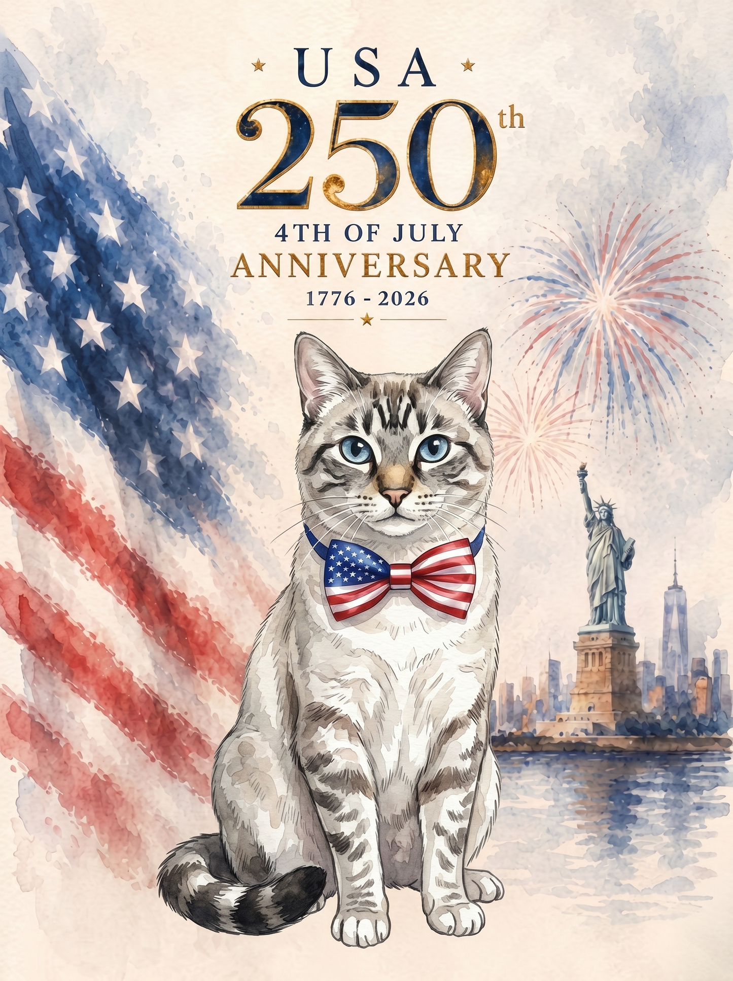 The Founding Father cat portrait