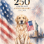 The Patriotic Golden Retriever pet,250th portrait