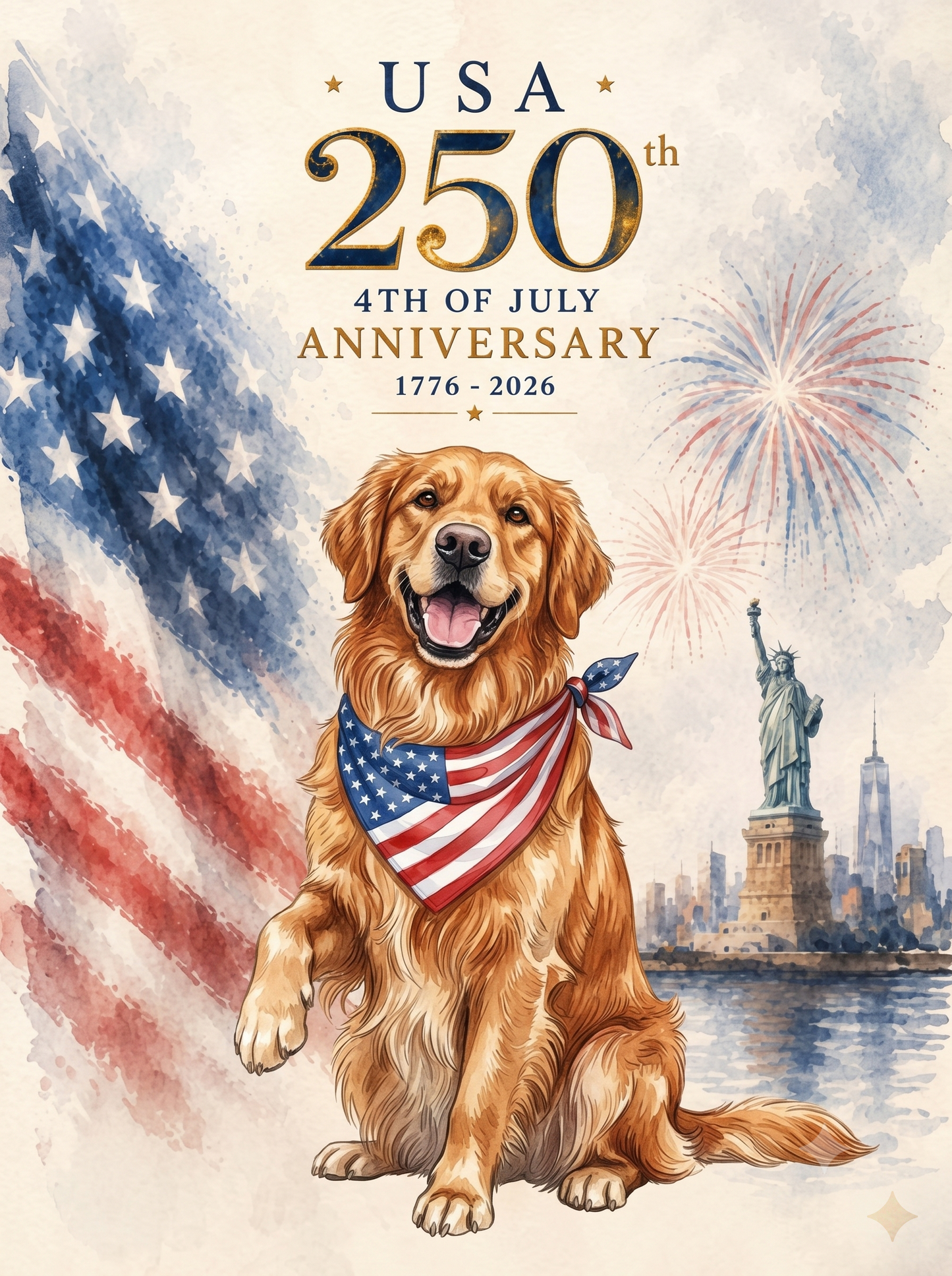 The Patriotic Celebrant dog 250th portrait