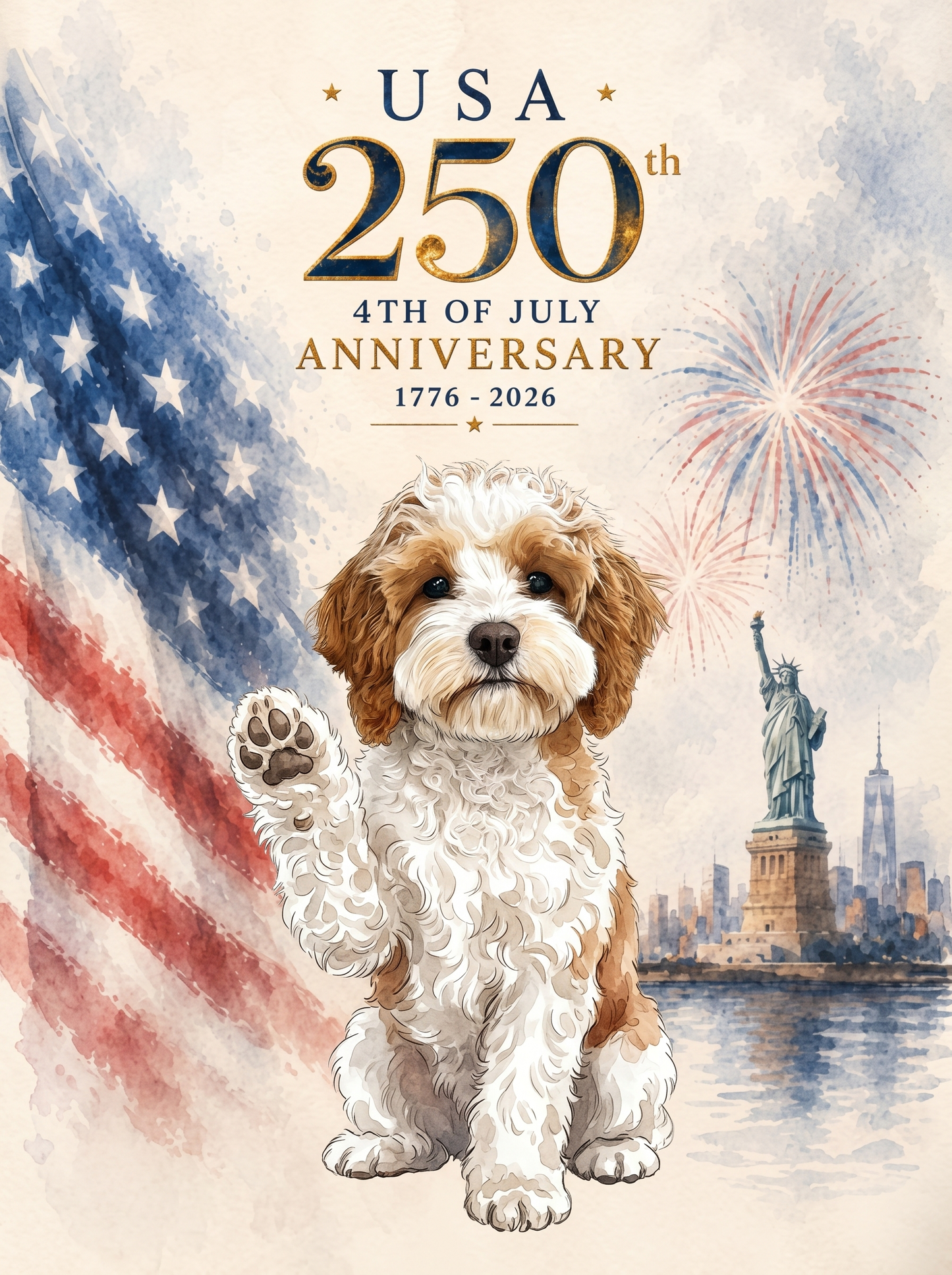 The Patriotic Ambassador dog 250th portrait