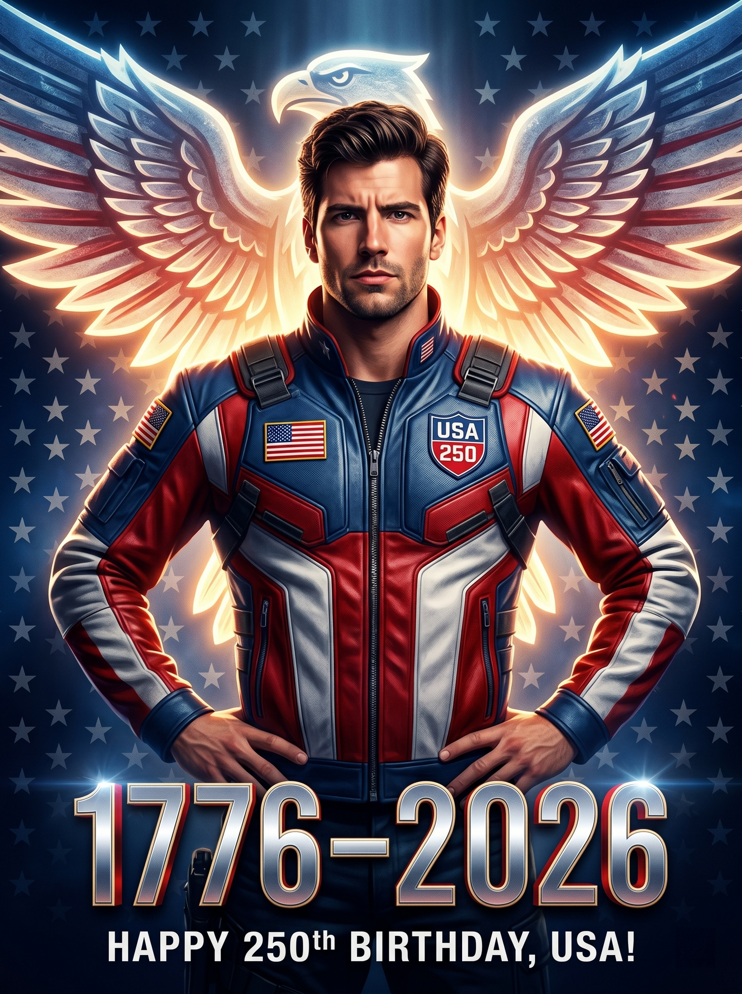 The American Eagle man,250th portrait