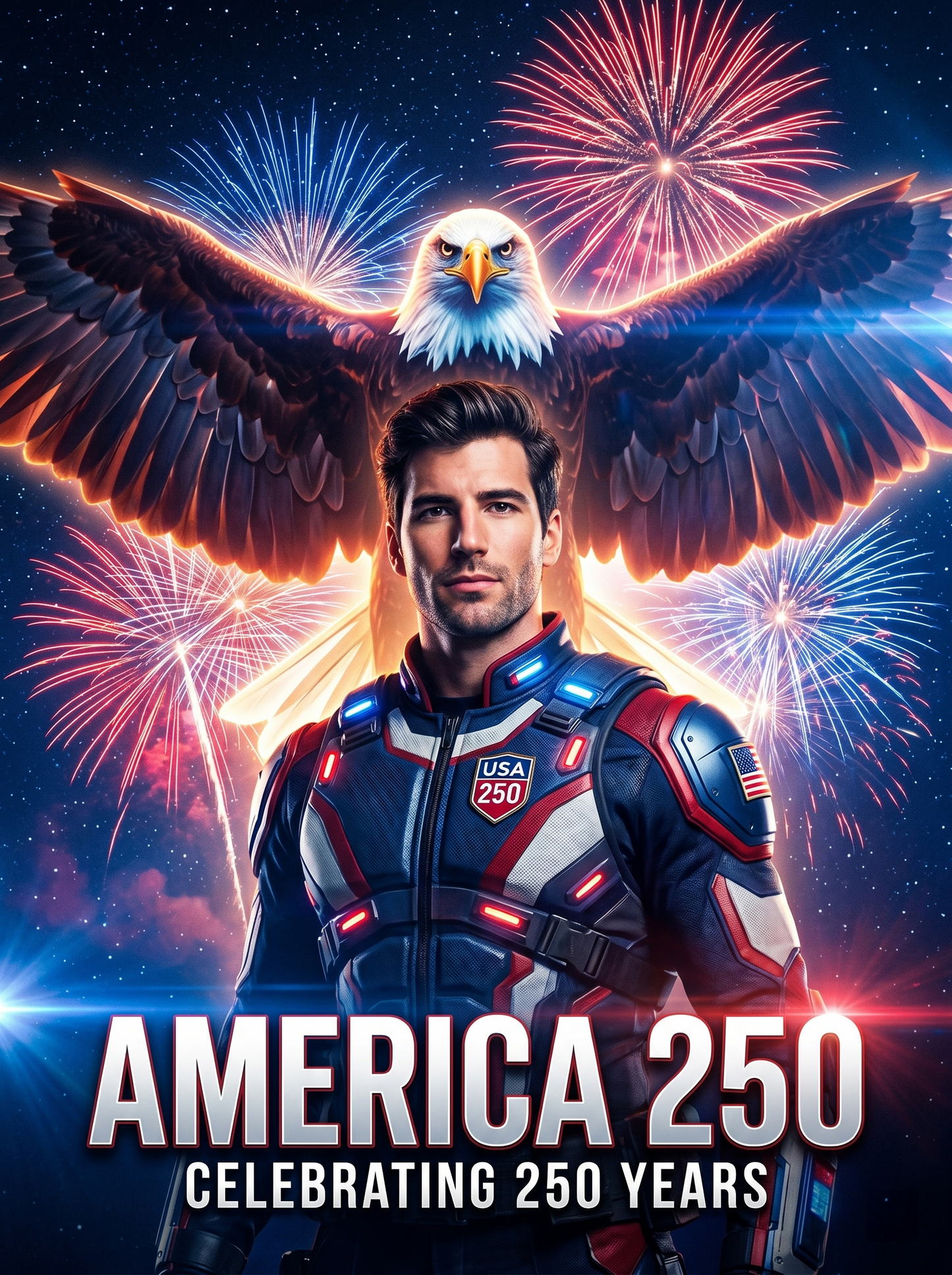 The Star-Spangled Guardian man,250th portrait