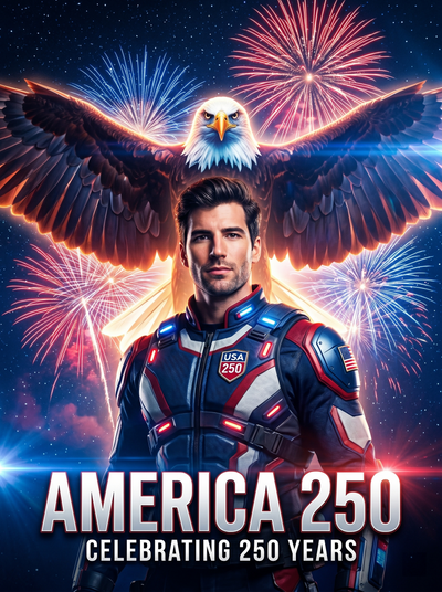 The Star-Spangled Guardian man,250th portrait