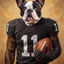 The Championship Quarterback french bulldog football portrait