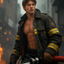The Smoldering Firefighter male portrait