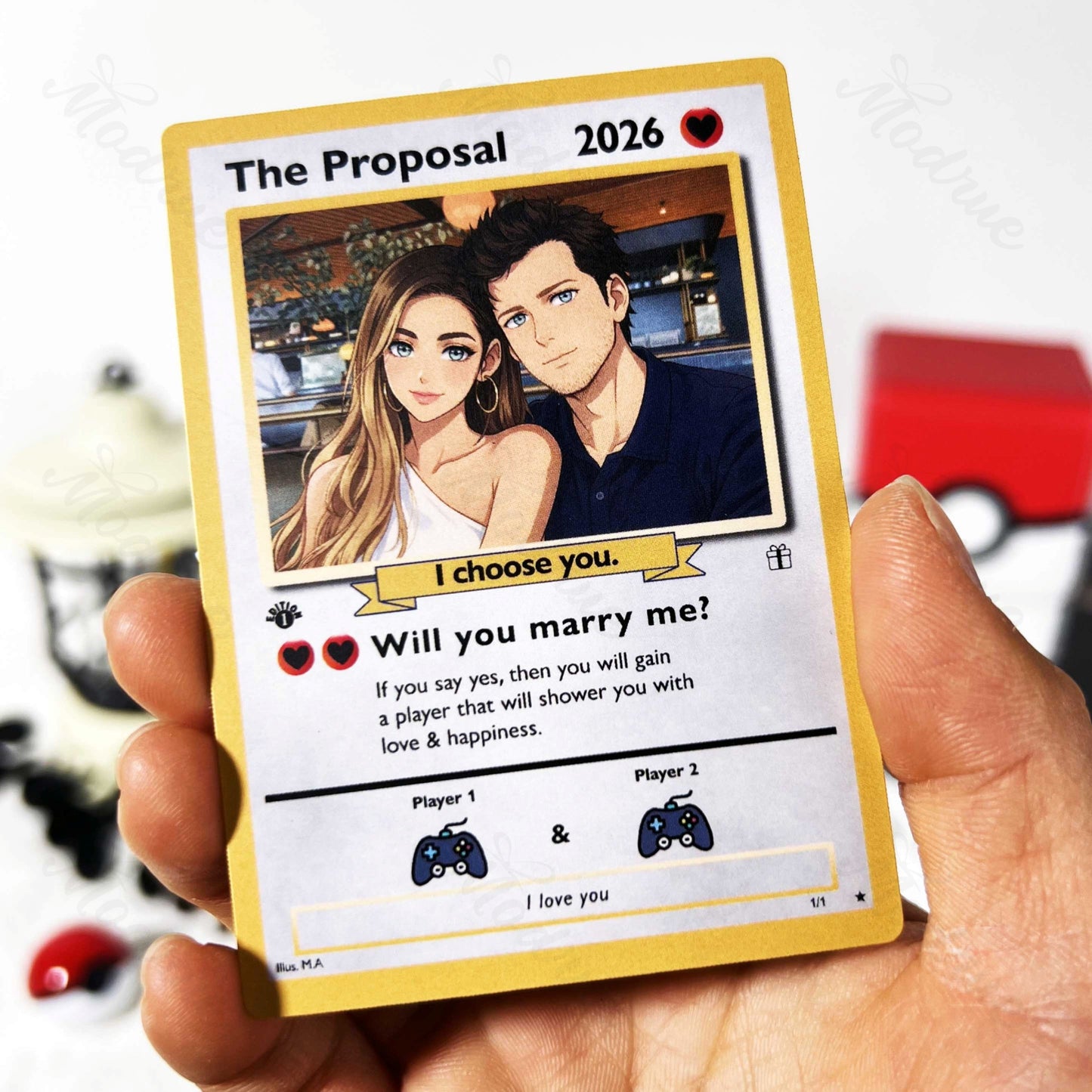 Personalized Valentine Anime Couple Card